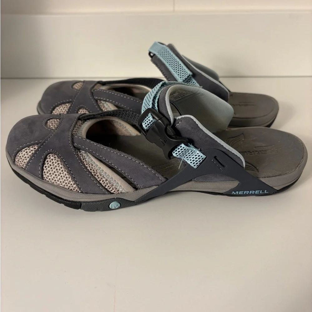 Merrell Grey Women's Athletic Hiking Sandal Shoe Mary Jane Outdoors - Picture 6 of 9